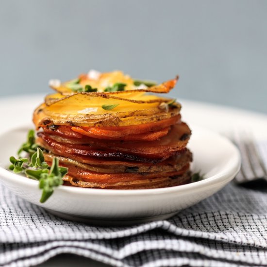 Crispy Garlic-Herb Potato Stacks