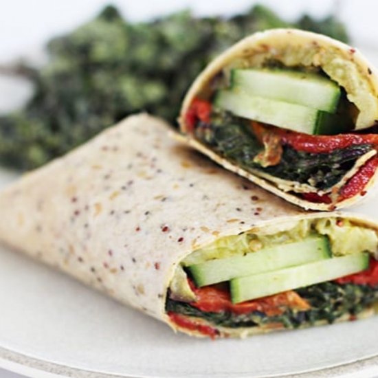 Roasted Veggie Mediterranean Wrap