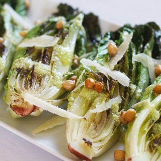 Grilled Romaine with Lemon Dressing