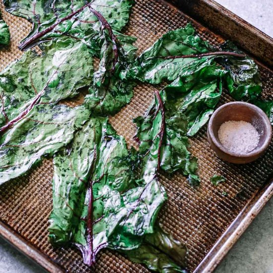 Crispy Baked Beet Greens