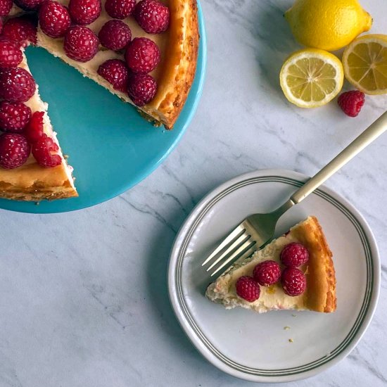 Ultimate Lemon Raspberry Cheesecake