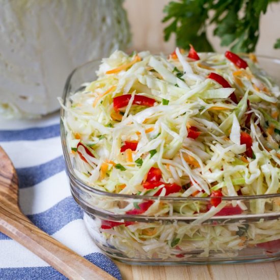 Cabbage salad with garlic dressing