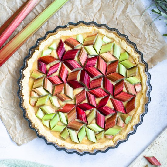 Geometric Rhubarb Tart