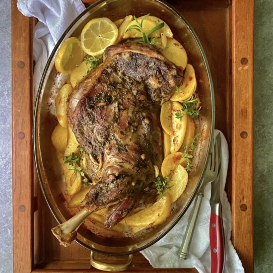 Traditional Greek Roasted Lamb