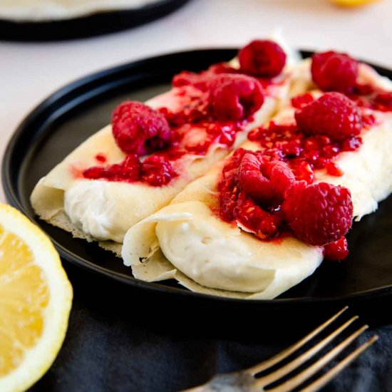 Lemon Ricotta Filled Crepes