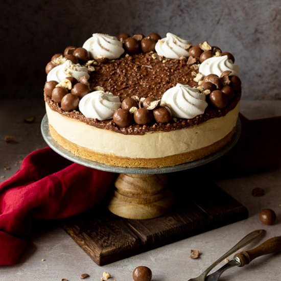 Easy No Bake Malteser Cheesecake