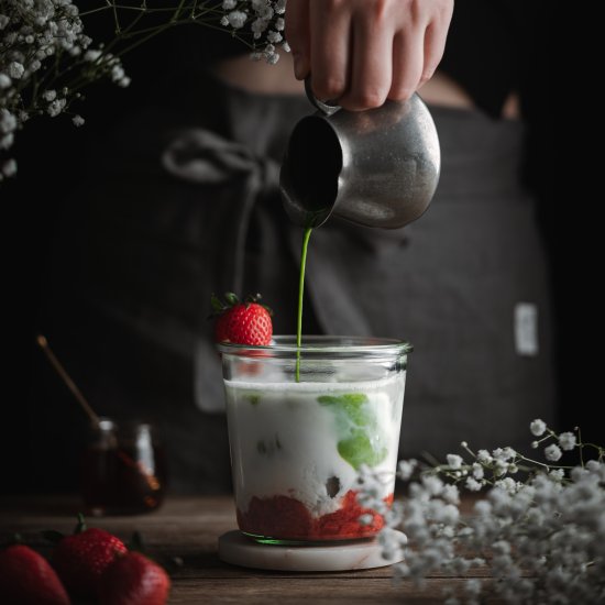 Iced Strawberry Matcha Latte