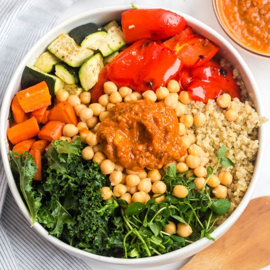 Roasted Summer Veggie Salad Bowl