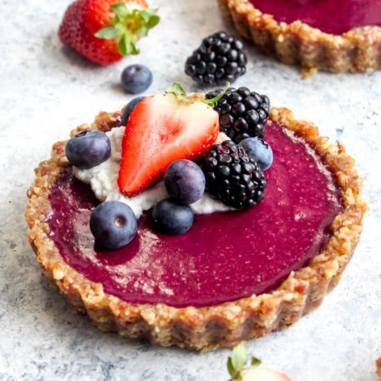 No Bake Triple Berry Tarts