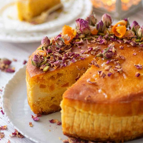 Basbousa with Cream (Semolina Cake)