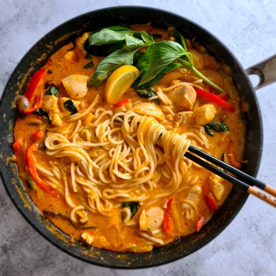 Easy Thai Red Curry Noodle Soup