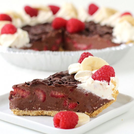 Chocolate Banana Raspberry Pie