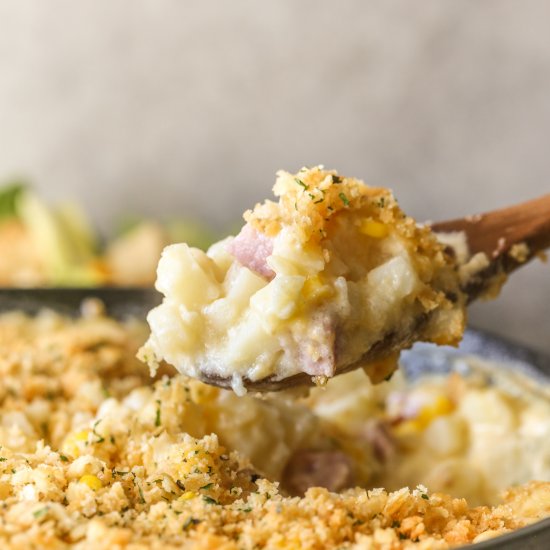 Cheesy Ham and Potato Skillet