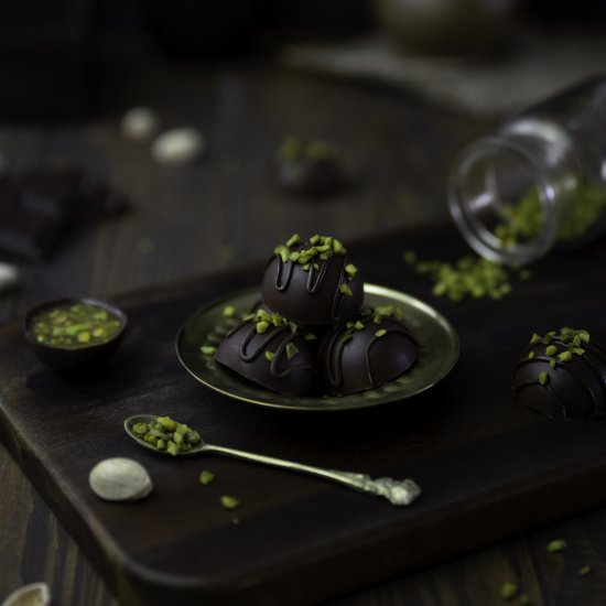 Miso Caramel & Pistachio Truffles