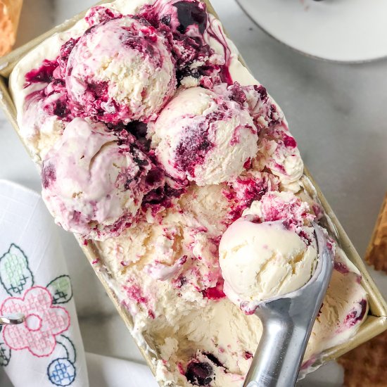 Goat Cheese Cherry Ice Cream