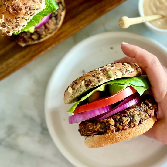 roasted no-beans plant-based burger