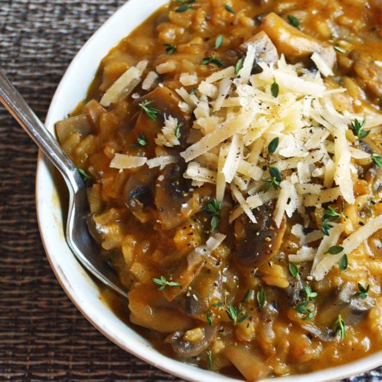 Cheesy Mushroom Risotto