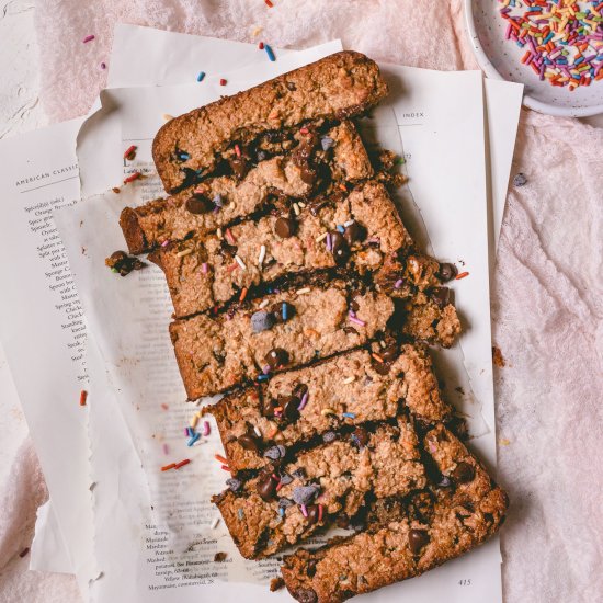 Birthday Cake Blondies (DF. GF)