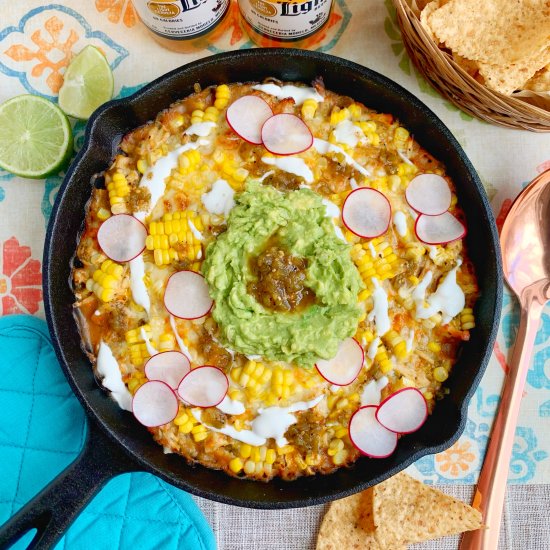 Salsa Verde Chicken Skillet Bake