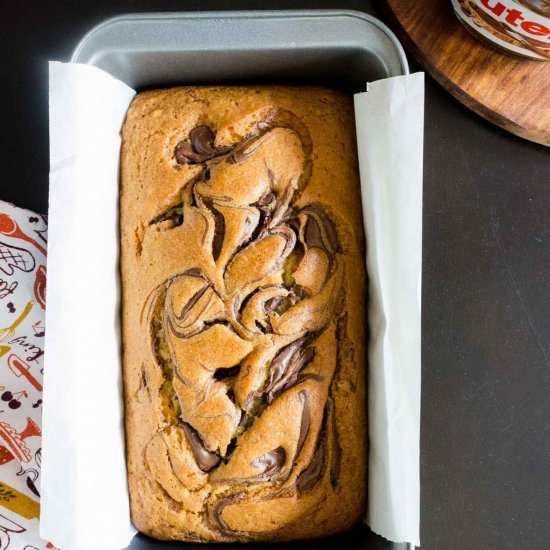 Nutella Swirl Loaf Cake