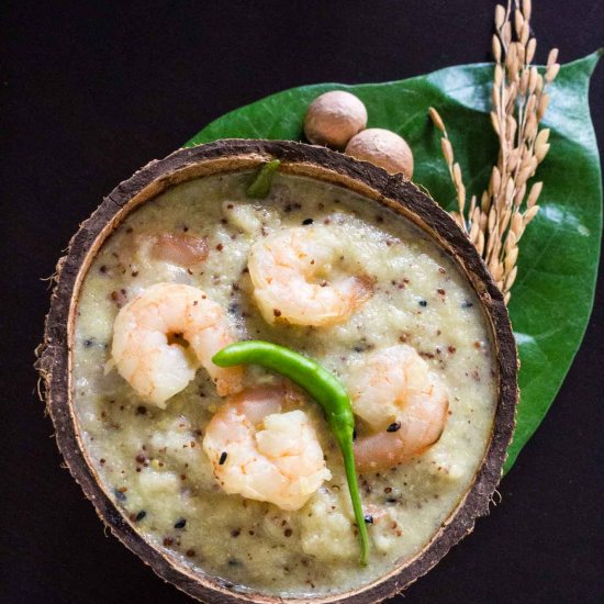 Prawns cooked in Tender Coconut