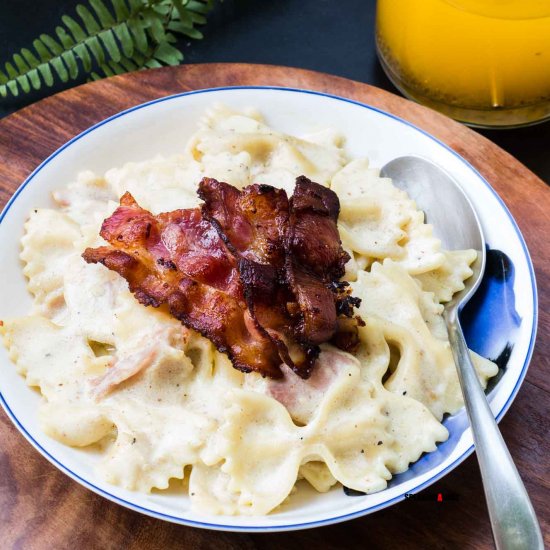 Bacon Farfalle in Creamy Sauce