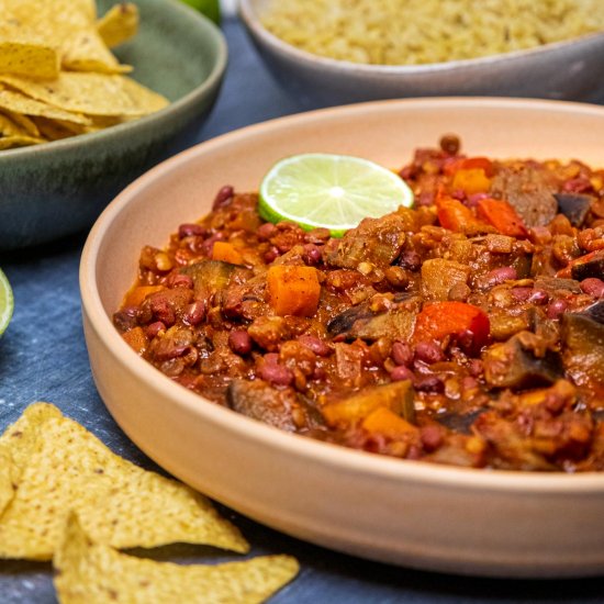 Easy Aubergine Chilli