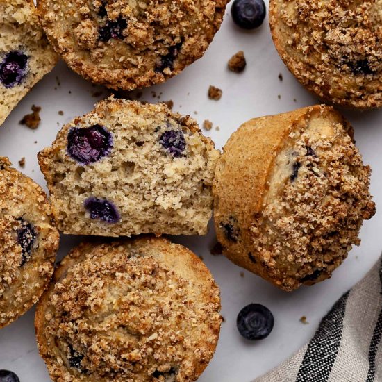 Vegan Low-FODMAP Blueberry Muffins