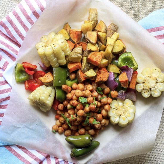 BBQ Chickpea Sheet Pan Dinner