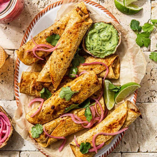 Baked Spicy Chicken Taquitos