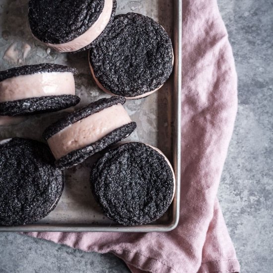 Blood Orange Ice Cream Sandwiches