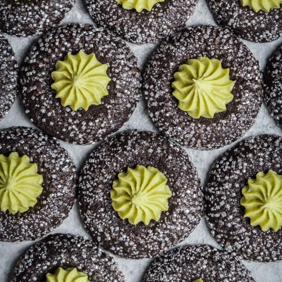 Mint Matcha Chocolate Cookies