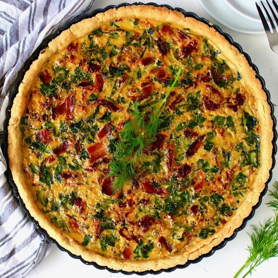 Grain-Free Spinach and Bacon Quiche