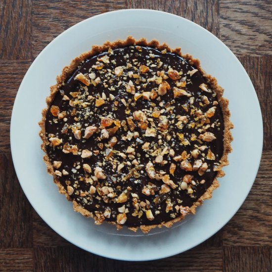 Chocolate peanut butter tart