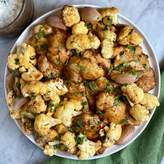 Sheet Pan Chicken & Cauliflower