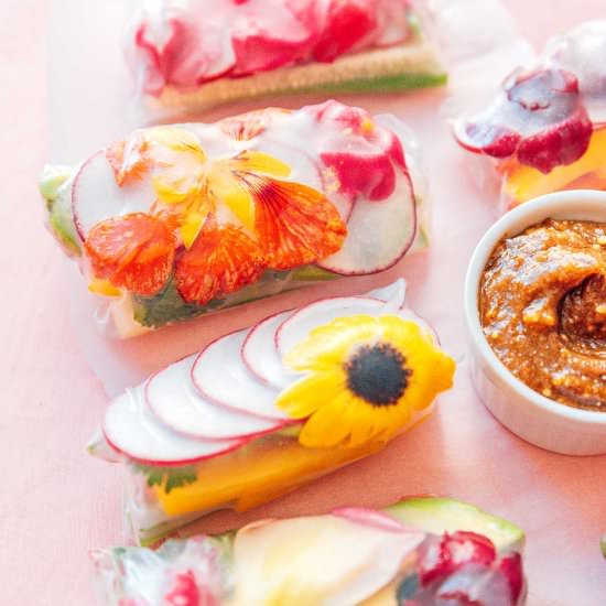 Edible Flower Spring Rolls