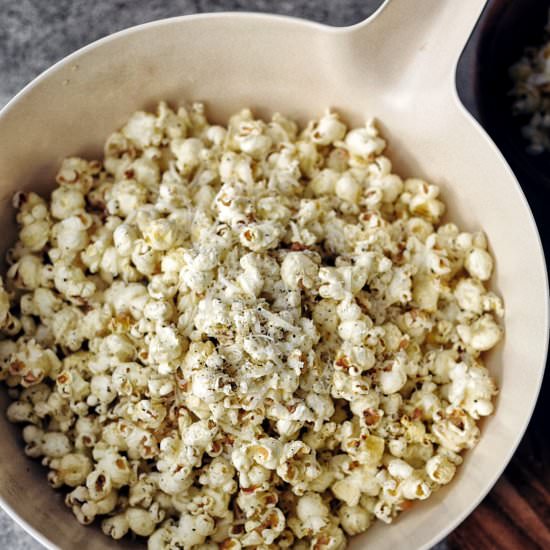 Black Pepper Olive Oil Parm Popcorn