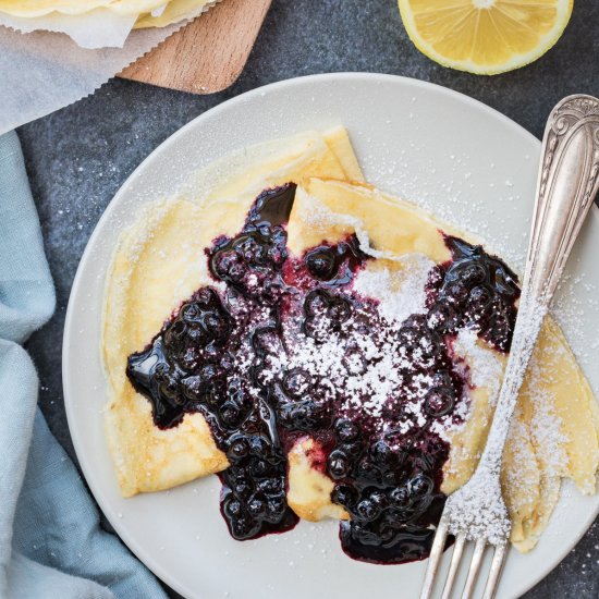 Lemon Blueberry Crepes