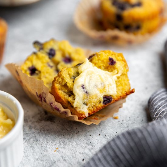 Blueberry Cornmeal Muffins (GF)