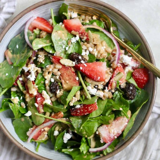 Strawberry Balsamic Spinach Salad