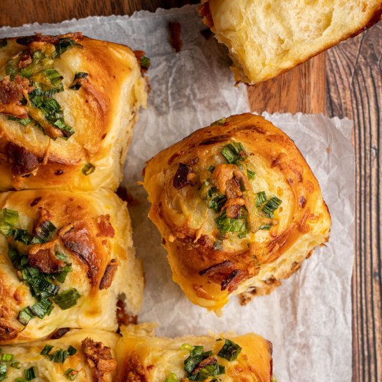 Bacon cheddar scallion milk buns