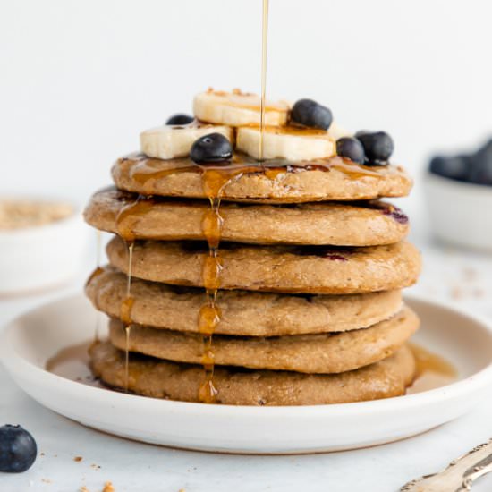 Blueberry Banana Pancakes (Vegan)