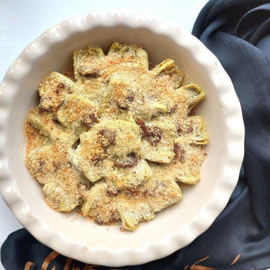 Baked Artichoke Hearts With Parmesa