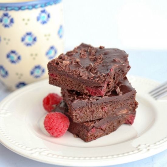 Avocado Raspberry Brownies