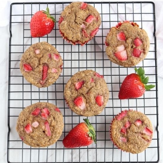 Strawberry Banana Oat Muffins