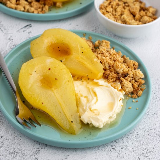 How to poach pears with honey