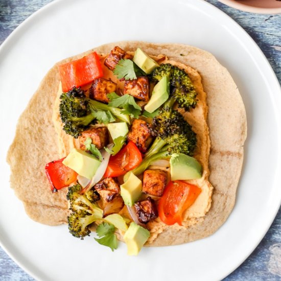 Chili Lime Tofu Hummus Wraps