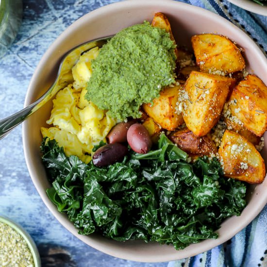 Broccoli Pesto Egg Brunch Bowls