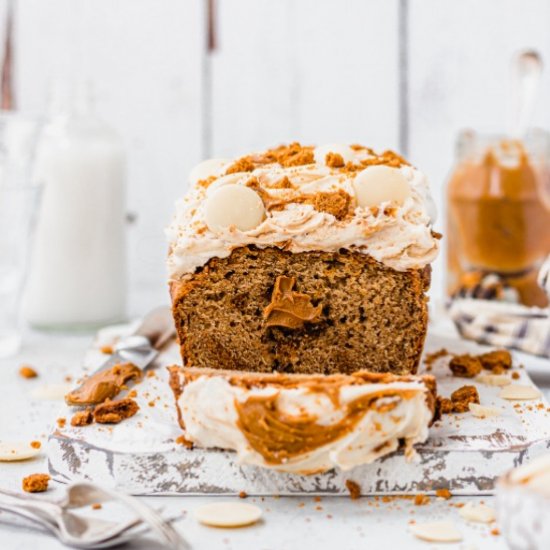 White Choc Biscoff Banana Bread