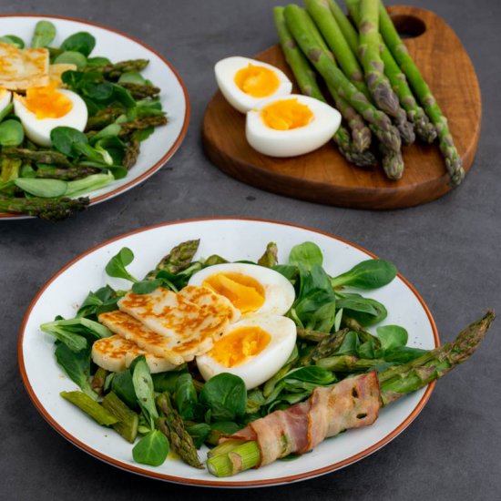 Salad with asparagus and eggs